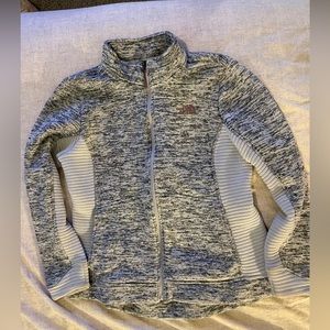 Women’s NorthFace Lightweight Full-Zip Jacket (L) grey/white with purple logo
